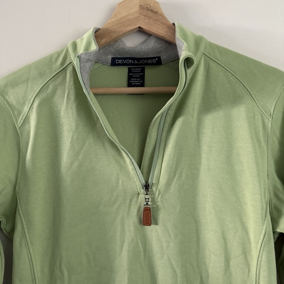 Devon & Jones Ladies' DRYTEC20™ Performance Quarter-Zip Size Small Lime‎ Green - Picture 4 of 9